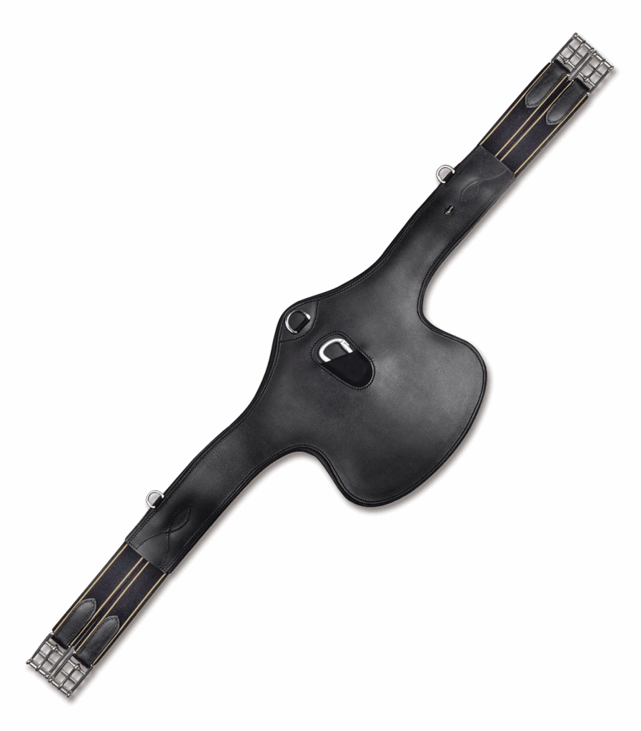 Leren singel met geïntegreerde borstbeschermer