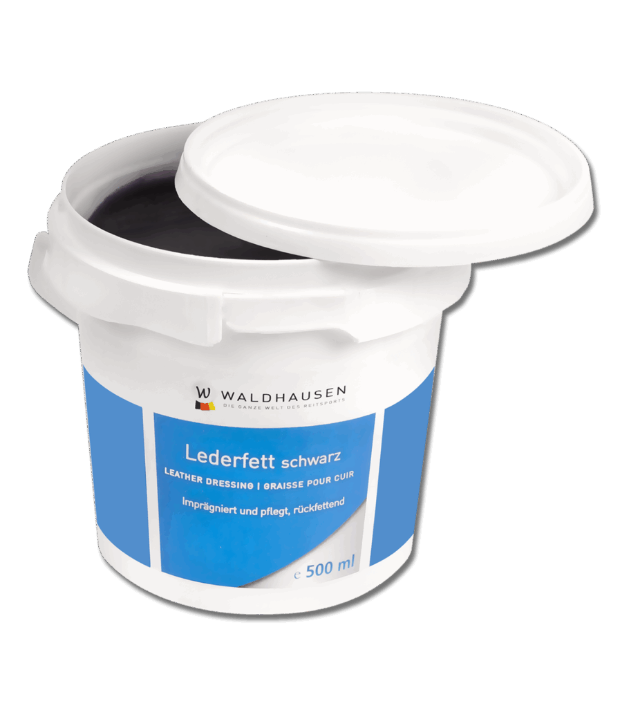 Zwart leder vet, 500 ml
