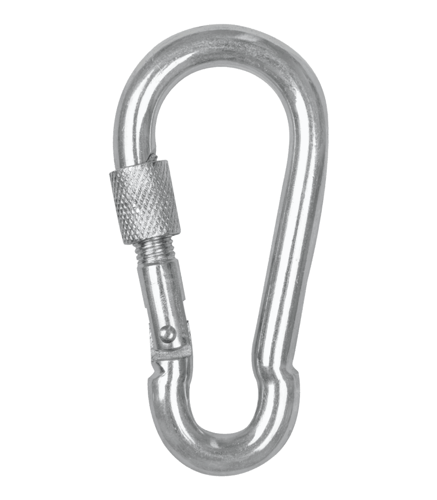 Veiligheidskarabijnhaak met schroefsluiting 9cm