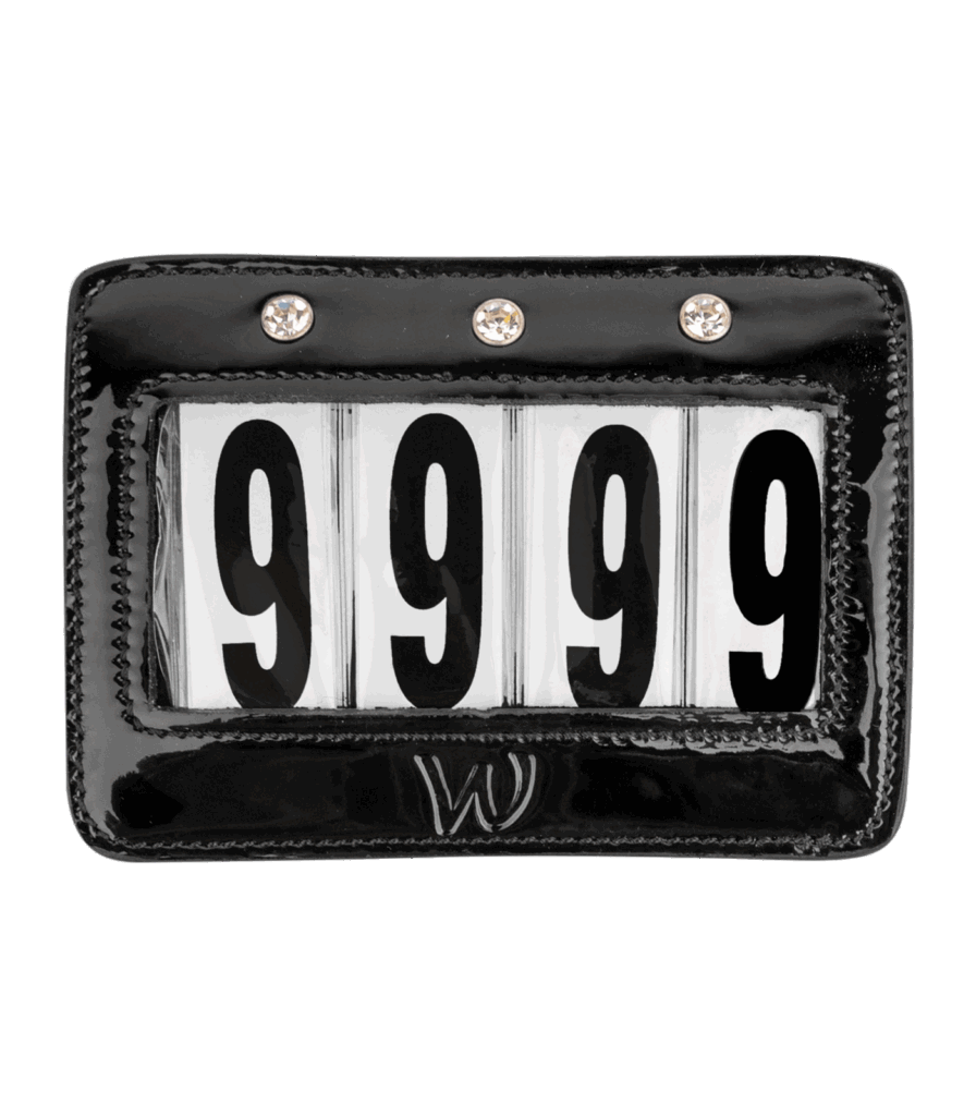 Wedstrijdnummers lakleer, rechthoekig