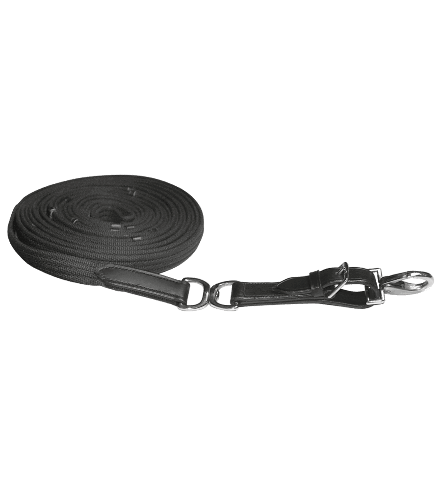 Lange teugel met wartel en lussen, zwart