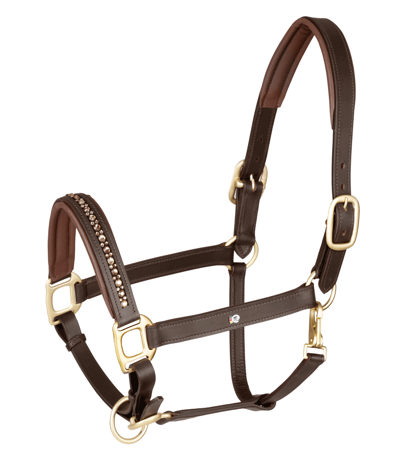 Leren halster x line met kristallen - Afbeelding 2