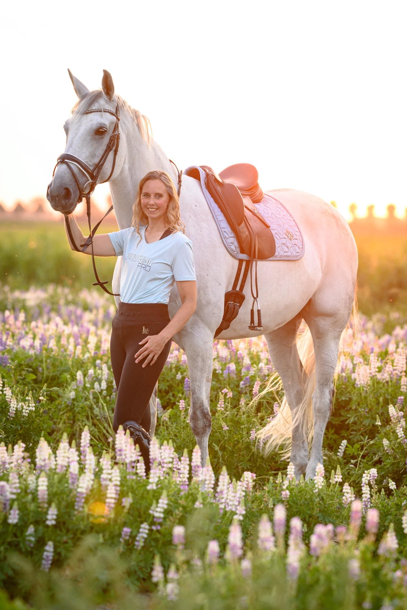 T-shirt dames HORKA lichtblauw