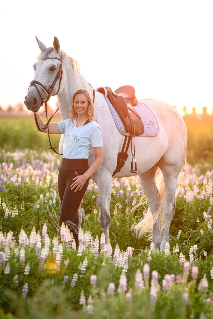 T-shirt dames HORKA lichtblauw